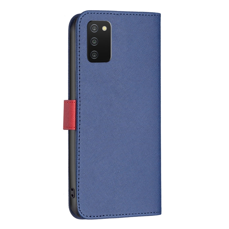 For Samsung Galaxy A03s / A02s BF13 Color Matching Cross Texture Leather Phone Case