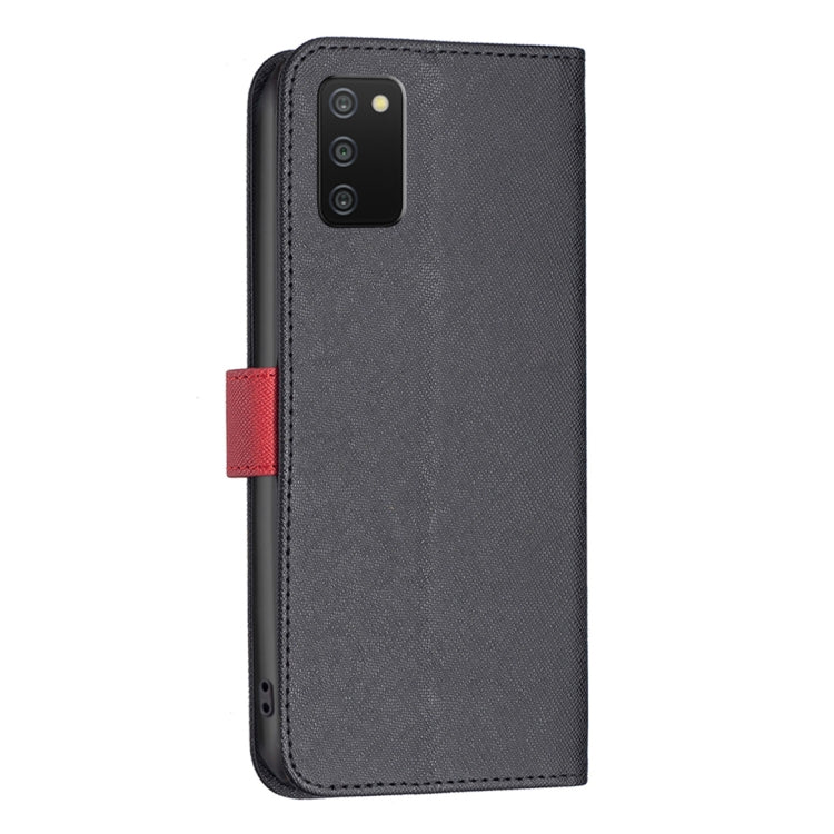 For Samsung Galaxy A03s / A02s BF13 Color Matching Cross Texture Leather Phone Case