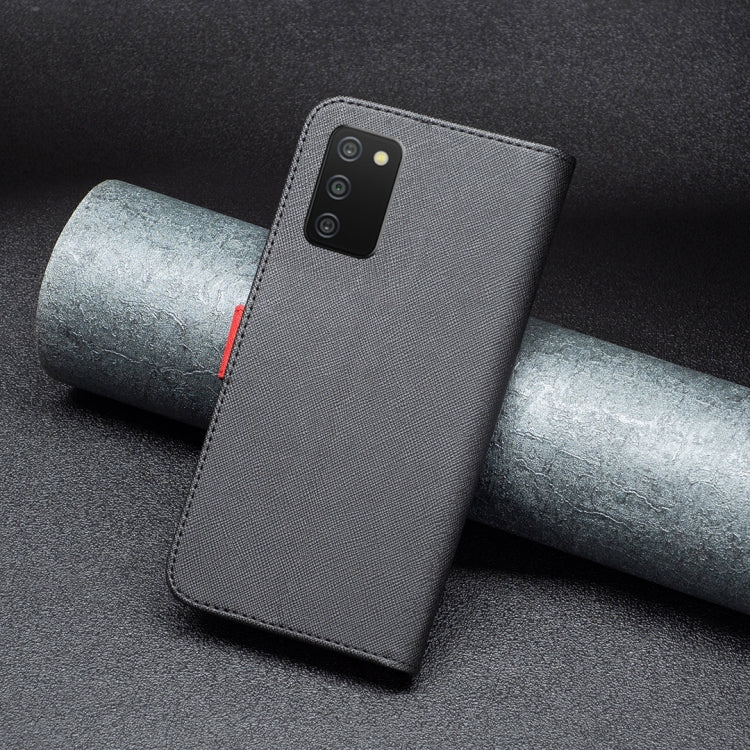 For Samsung Galaxy A03s / A02s BF13 Color Matching Cross Texture Leather Phone Case