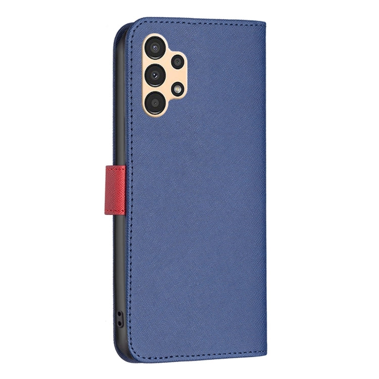 For Samsung Galaxy A13 4G BF13 Color Matching Cross Texture Leather Phone Case