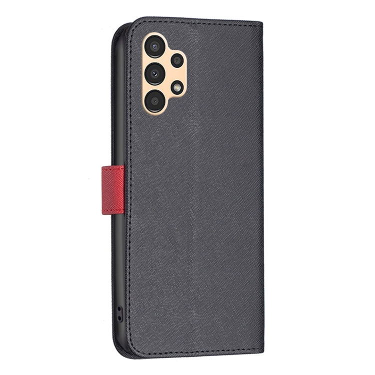 For Samsung Galaxy A13 4G BF13 Color Matching Cross Texture Leather Phone Case