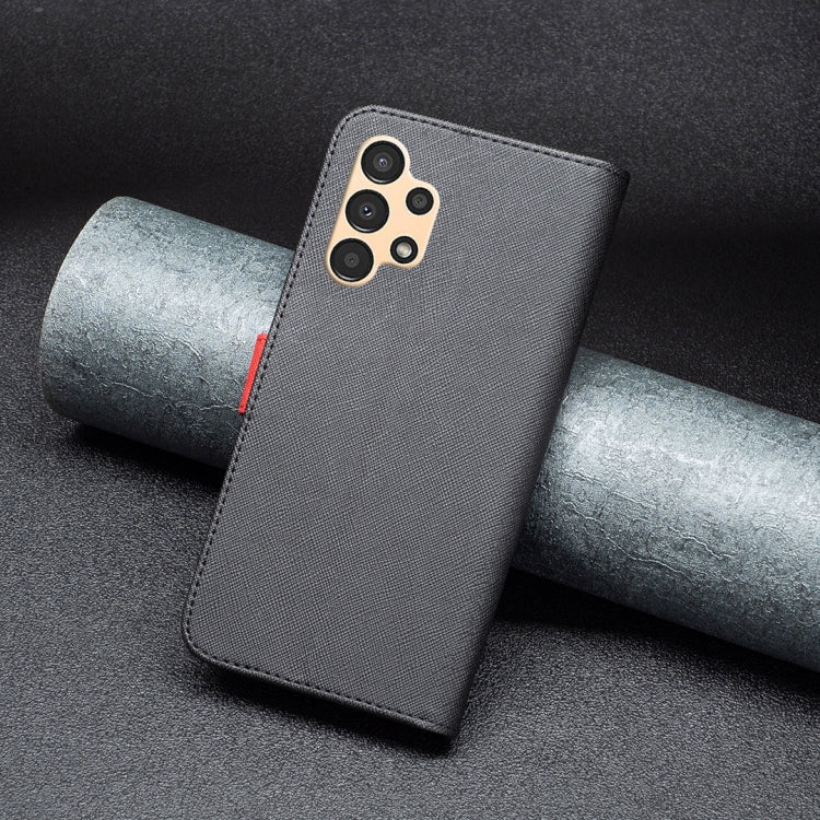 For Samsung Galaxy A13 4G BF13 Color Matching Cross Texture Leather Phone Case