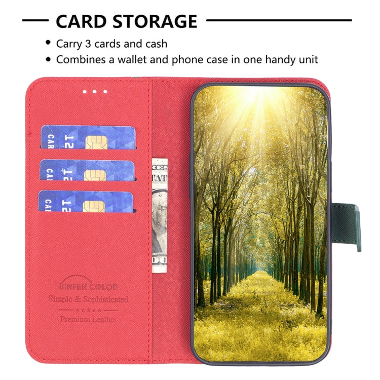 For Samsung Galaxy A22 5G BF13 Color Matching Cross Texture Leather Phone Case