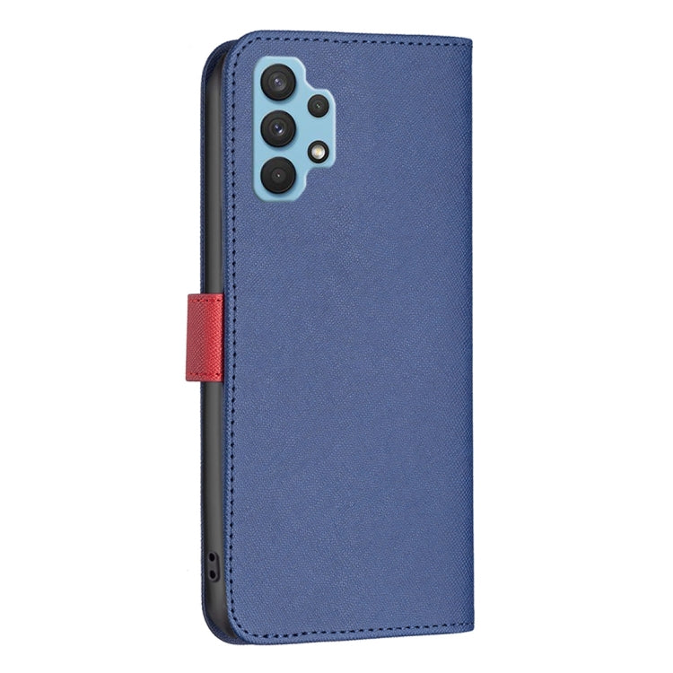 For Samsung Galaxy A32 4G BF13 Color Matching Cross Texture Leather Phone Case