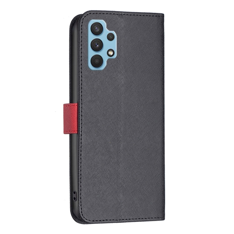 For Samsung Galaxy A32 4G BF13 Color Matching Cross Texture Leather Phone Case
