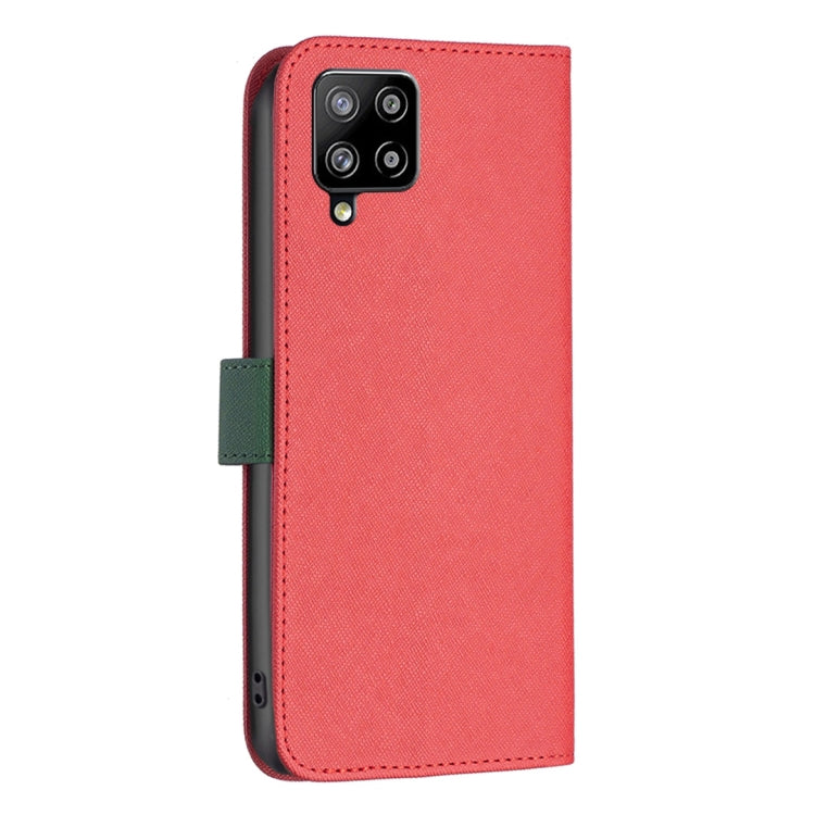 For Samsung Galaxy A42 5G BF13 Color Matching Cross Texture Leather Phone Case
