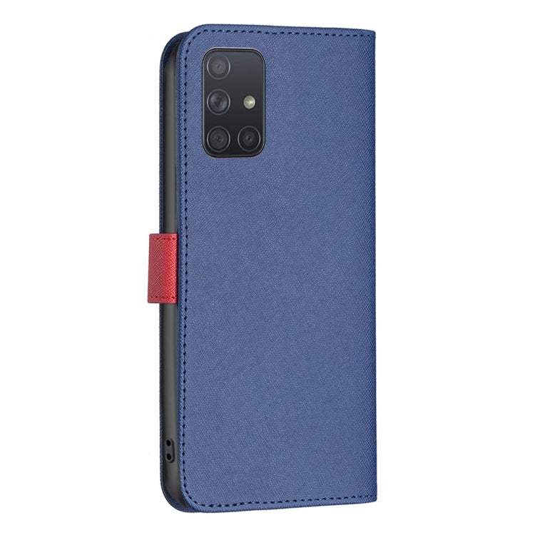 For Samsung Galaxy A71 4G BF13 Color Matching Cross Texture Leather Phone Case
