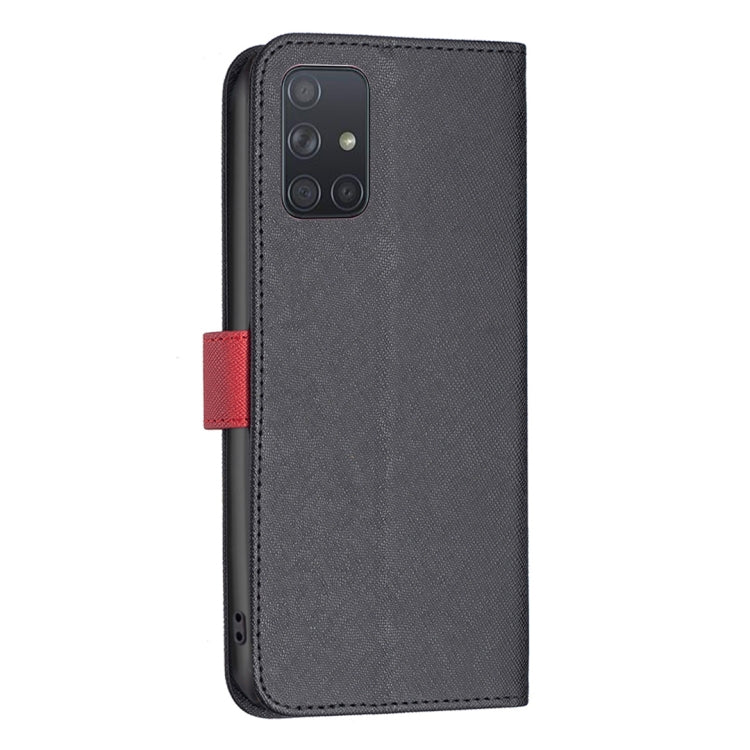 For Samsung Galaxy A71 4G BF13 Color Matching Cross Texture Leather Phone Case
