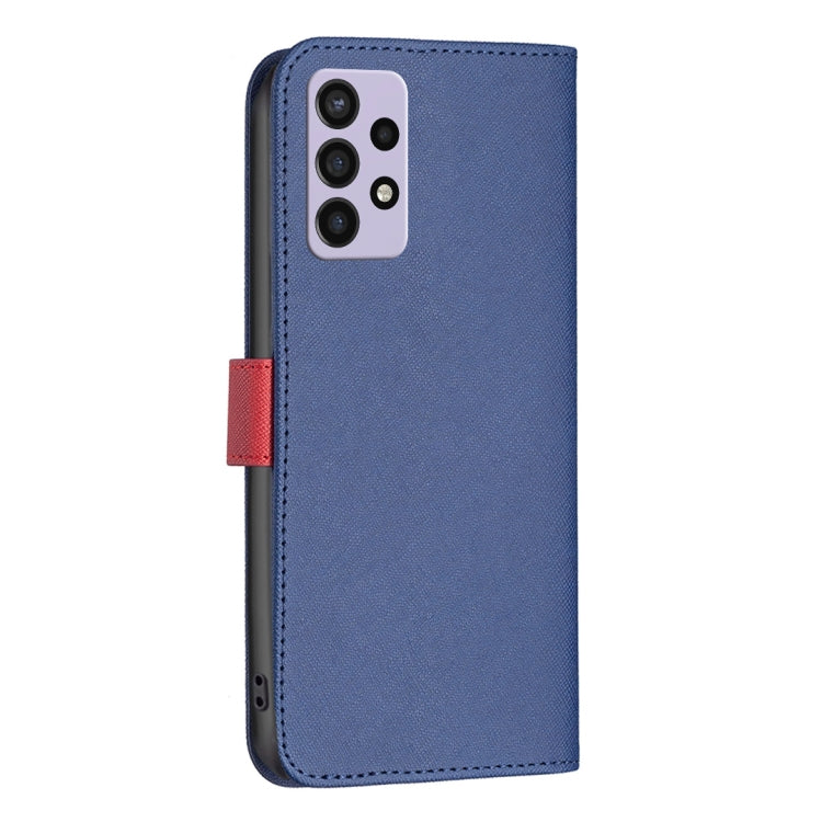 For Samsung Galaxy A72 BF13 Color Matching Cross Texture Leather Phone Case