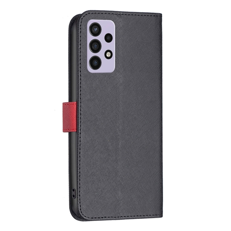 For Samsung Galaxy A72 BF13 Color Matching Cross Texture Leather Phone Case