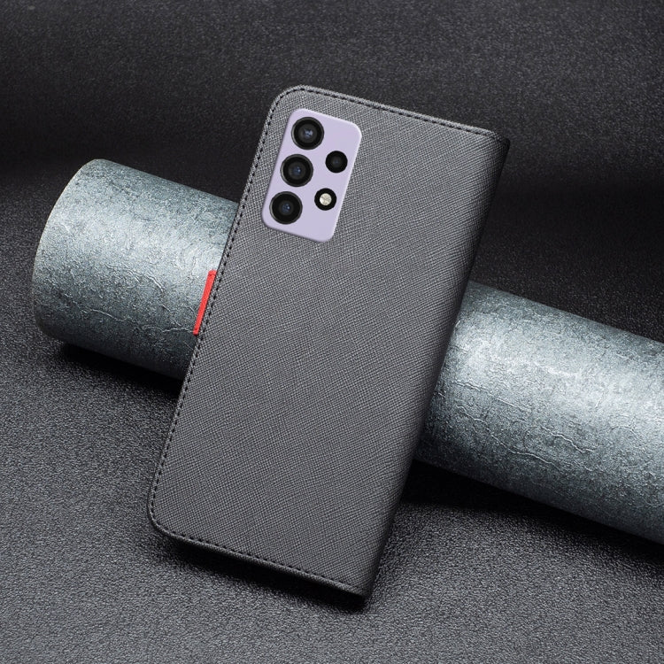 For Samsung Galaxy A72 BF13 Color Matching Cross Texture Leather Phone Case