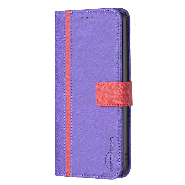 For Samsung Galaxy A72 BF13 Color Matching Cross Texture Leather Phone Case