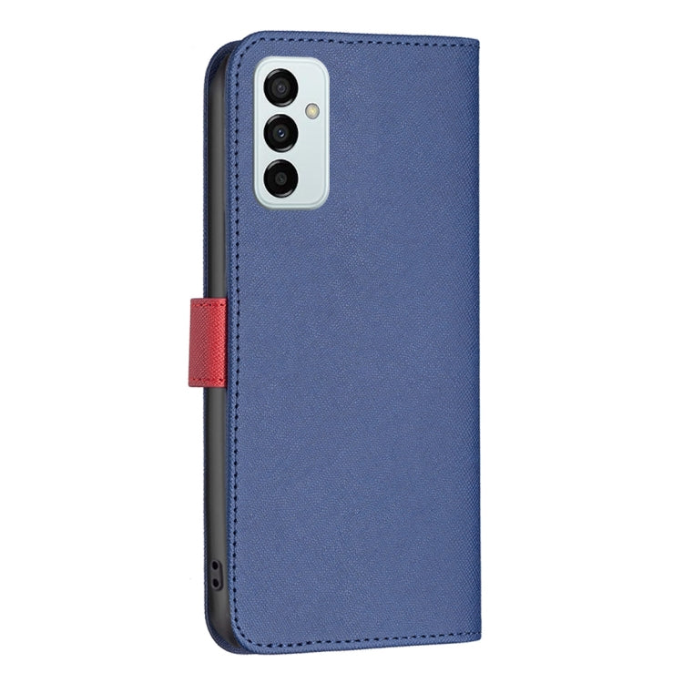 For Samsung Galaxy M23 5G BF13 Color Matching Cross Texture Leather Phone Case