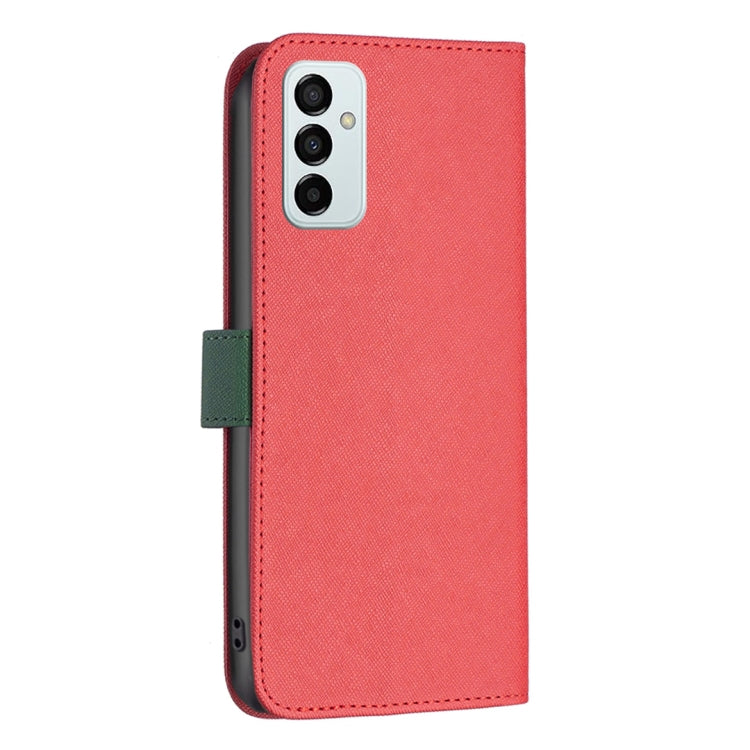 For Samsung Galaxy M23 5G BF13 Color Matching Cross Texture Leather Phone Case