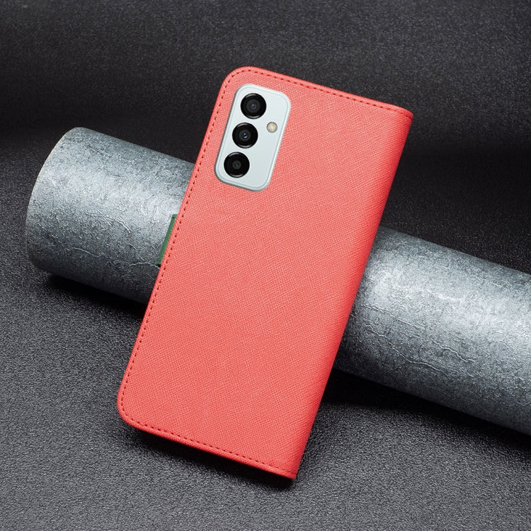 For Samsung Galaxy M23 5G BF13 Color Matching Cross Texture Leather Phone Case
