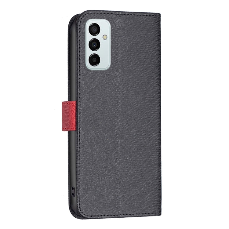 For Samsung Galaxy M23 5G BF13 Color Matching Cross Texture Leather Phone Case