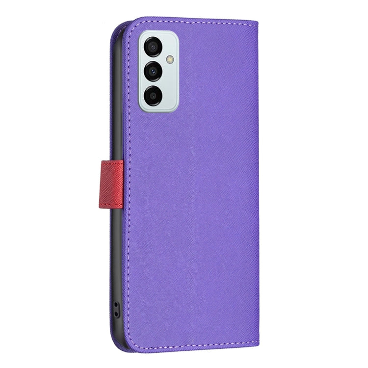For Samsung Galaxy M23 5G BF13 Color Matching Cross Texture Leather Phone Case