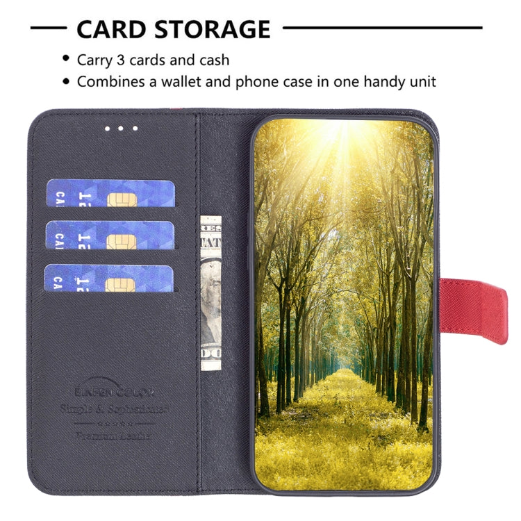 For Samsung Galaxy M33 5G BF13 Color Matching Cross Texture Leather Phone Case