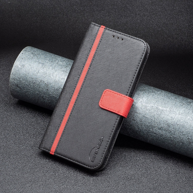 For Samsung Galaxy M33 5G BF13 Color Matching Cross Texture Leather Phone Case