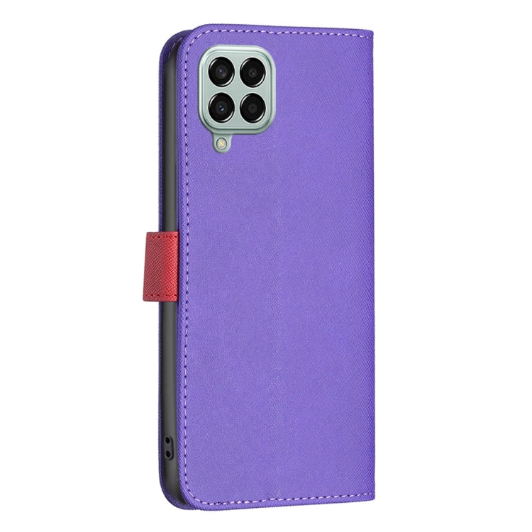 For Samsung Galaxy M33 5G BF13 Color Matching Cross Texture Leather Phone Case
