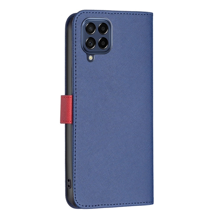 For Samsung Galaxy M53 5G BF13 Color Matching Cross Texture Leather Phone Case