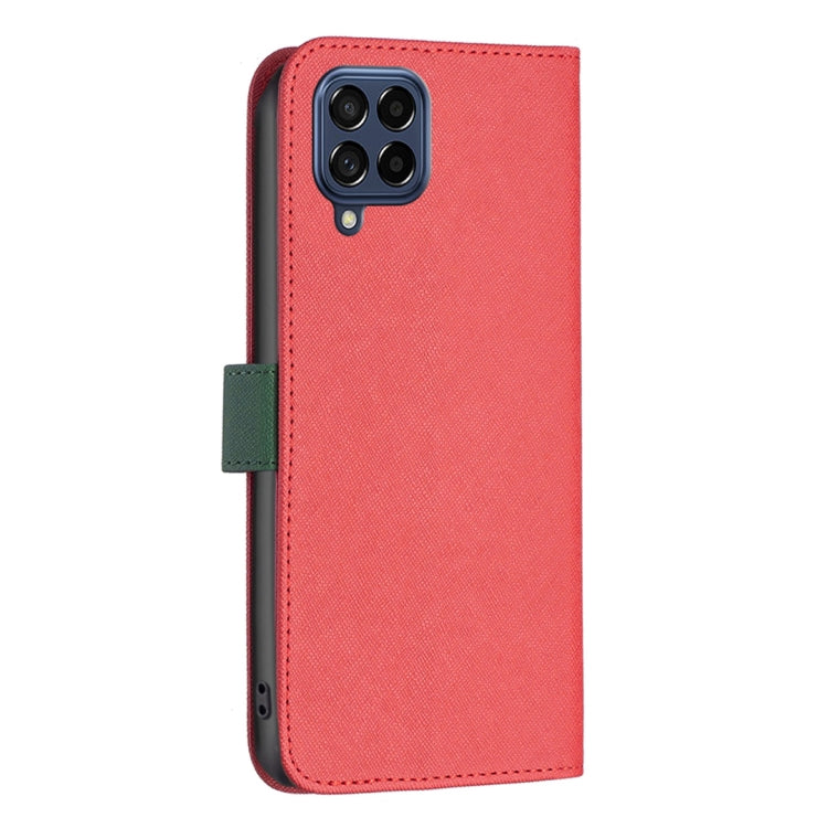 For Samsung Galaxy M53 5G BF13 Color Matching Cross Texture Leather Phone Case