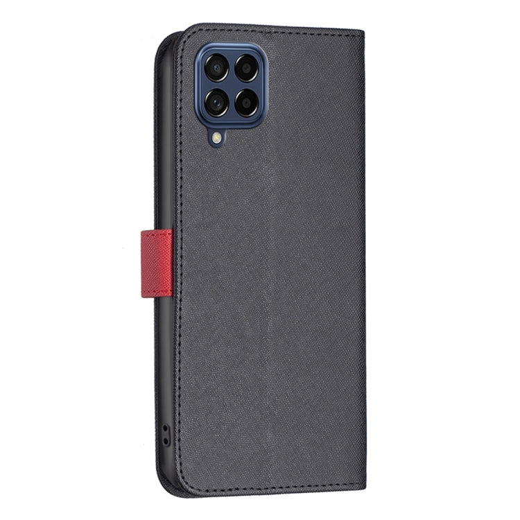 For Samsung Galaxy M53 5G BF13 Color Matching Cross Texture Leather Phone Case