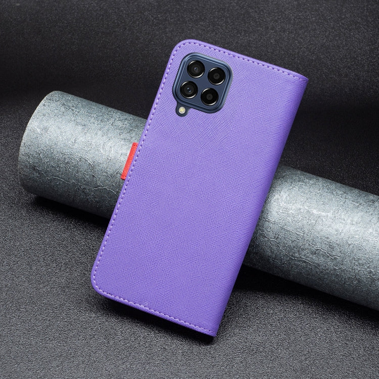 For Samsung Galaxy M53 5G BF13 Color Matching Cross Texture Leather Phone Case
