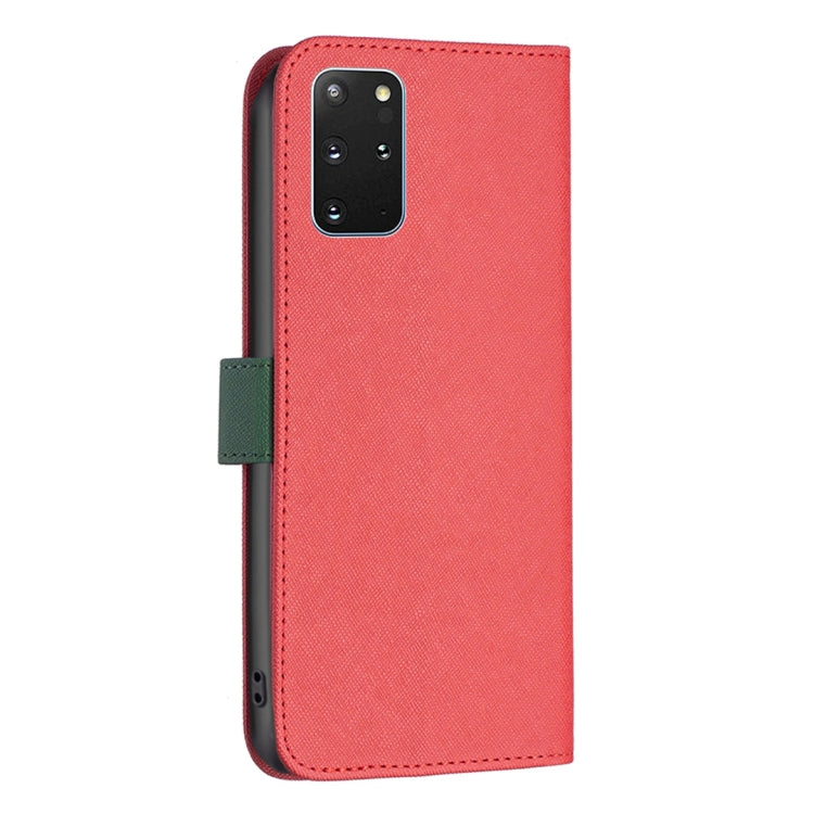 For Samsung Galaxy S20+ BF13 Color Matching Cross Texture Leather Phone Case
