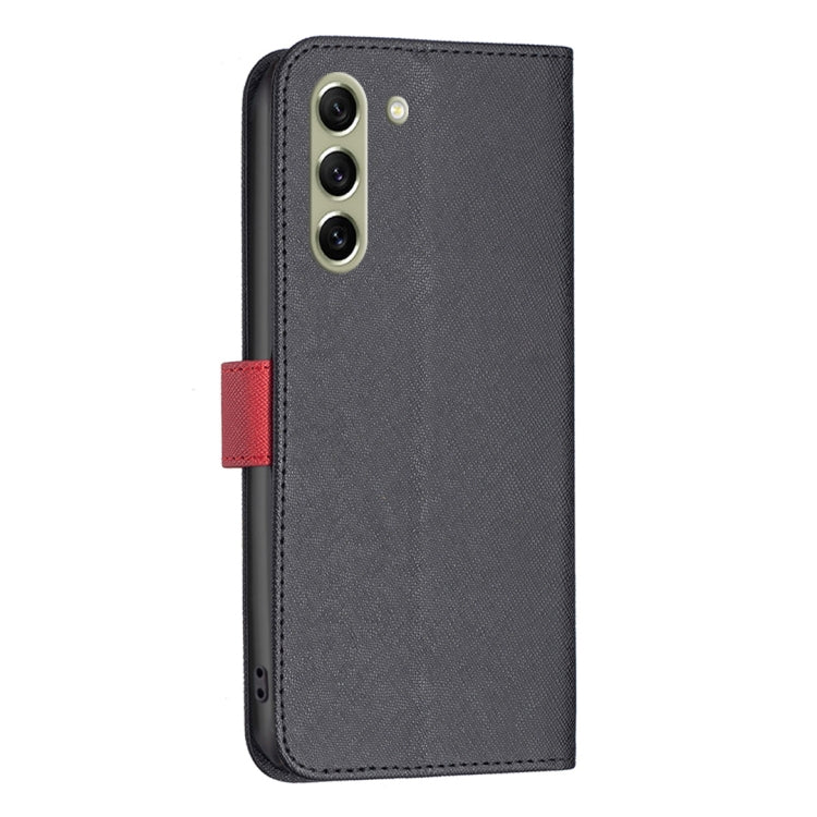 For Samsung Galaxy S21 FE 5G BF13 Color Matching Cross Texture Leather Phone Case