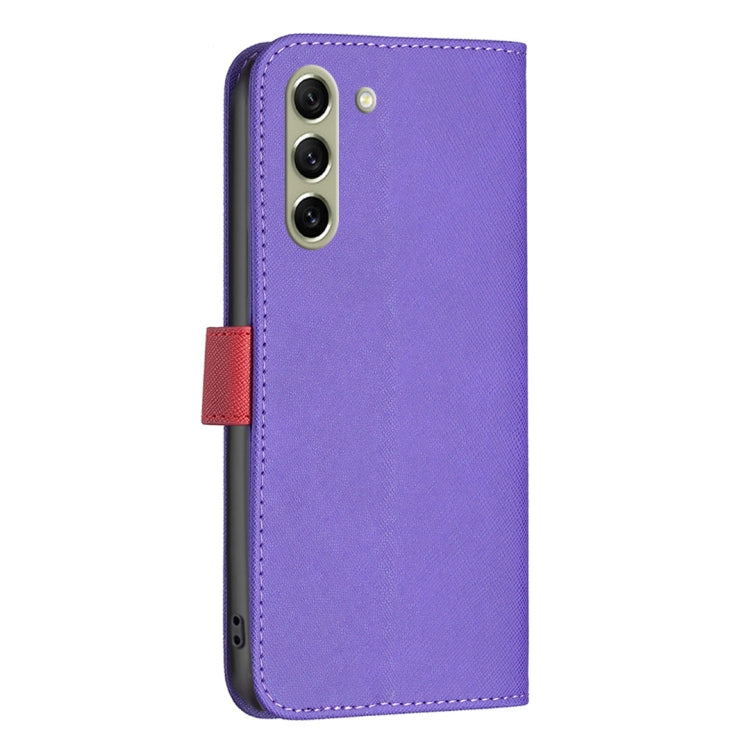 For Samsung Galaxy S21 FE 5G BF13 Color Matching Cross Texture Leather Phone Case