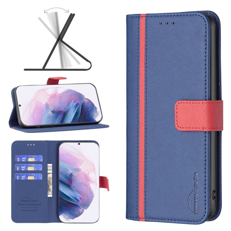 For Samsung Galaxy S21+ 5G BF13 Color Matching Cross Texture Leather Phone Case