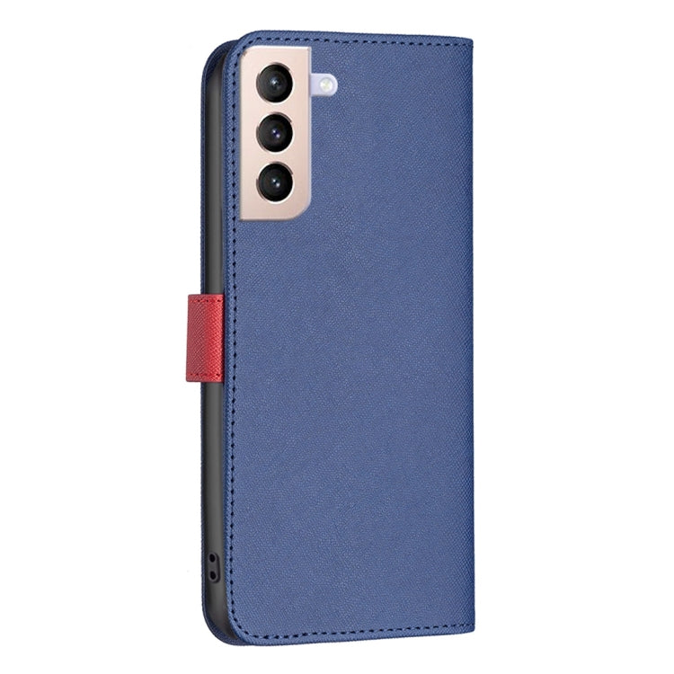 For Samsung Galaxy S21+ 5G BF13 Color Matching Cross Texture Leather Phone Case