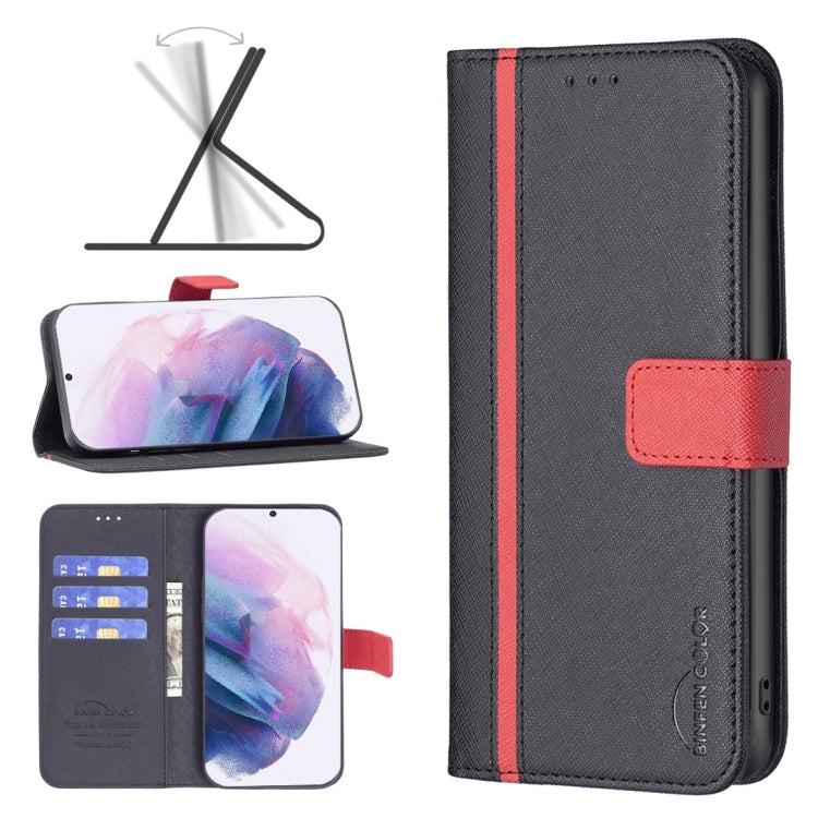 For Samsung Galaxy S21+ 5G BF13 Color Matching Cross Texture Leather Phone Case