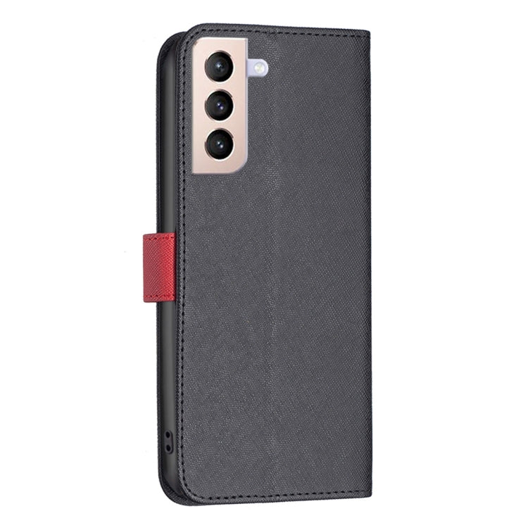 For Samsung Galaxy S21+ 5G BF13 Color Matching Cross Texture Leather Phone Case