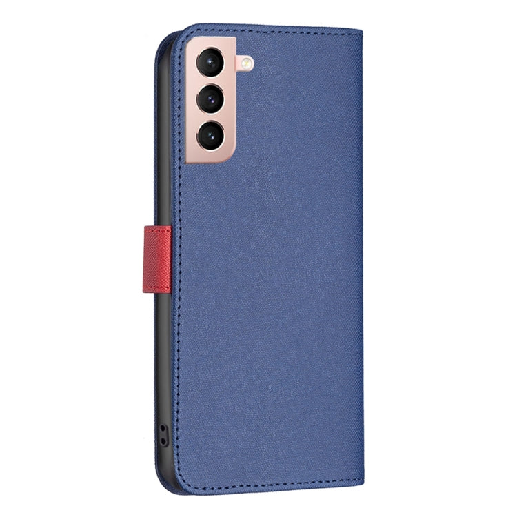 For Samsung Galaxy S21 5G BF13 Color Matching Cross Texture Leather Phone Case