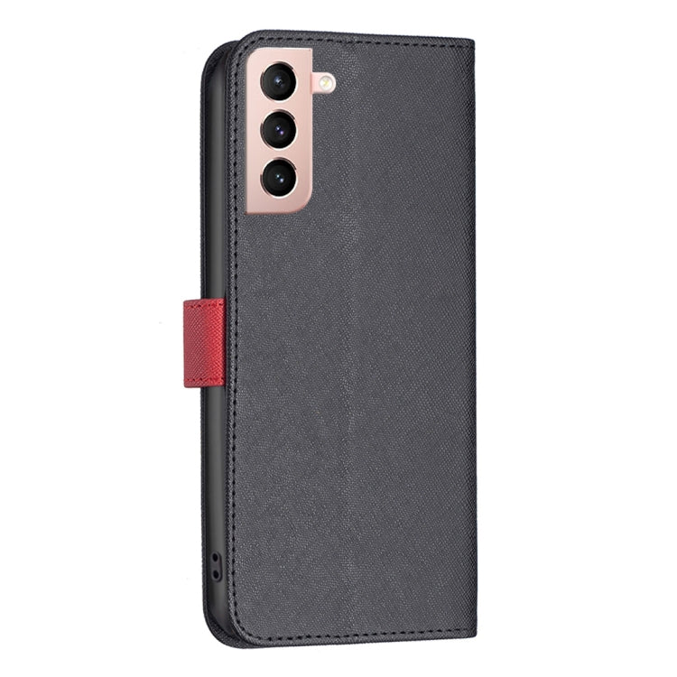 For Samsung Galaxy S21 5G BF13 Color Matching Cross Texture Leather Phone Case