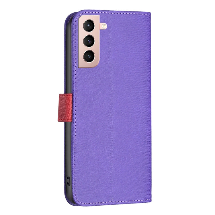 For Samsung Galaxy S21 5G BF13 Color Matching Cross Texture Leather Phone Case