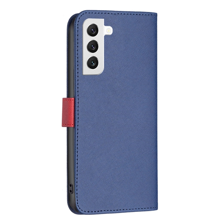 For Samsung Galaxy S22 5G BF13 Color Matching Cross Texture Leather Phone Case