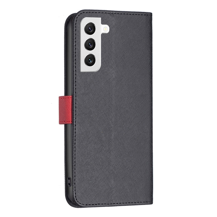 For Samsung Galaxy S22 5G BF13 Color Matching Cross Texture Leather Phone Case