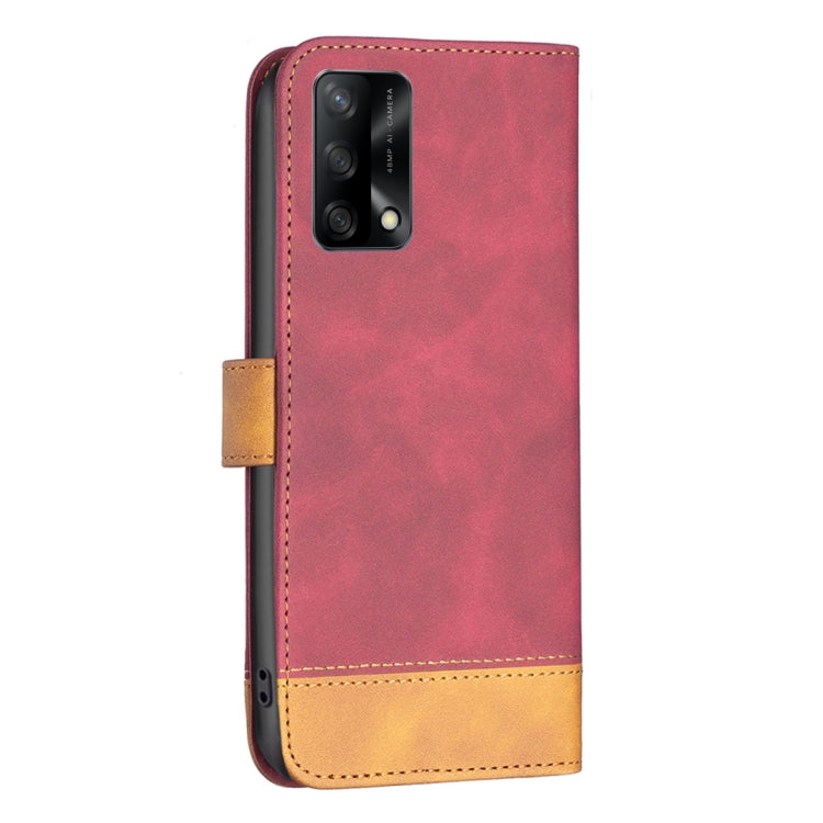 For OPPO A74 4G BF11 Color Matching Skin Feel Leather Phone Case