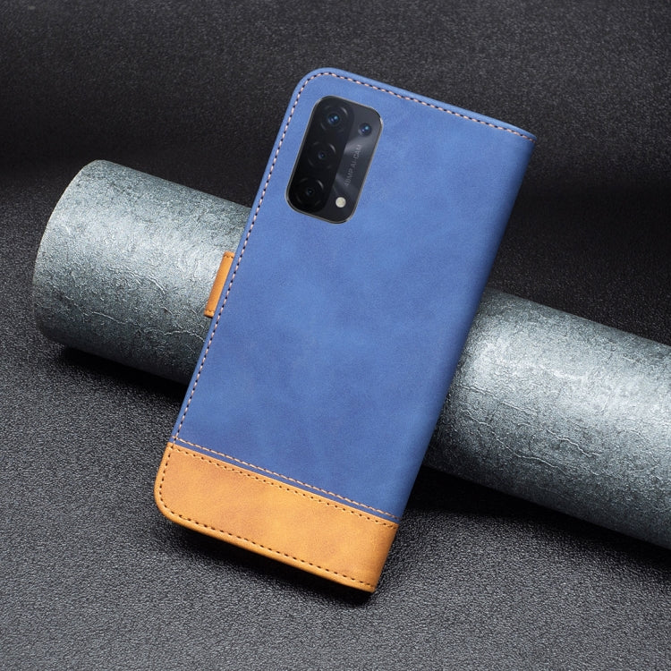 For OPPO A74 5G / A93 5G / A54 5G BF11 Color Matching Skin Feel Leather Phone Case