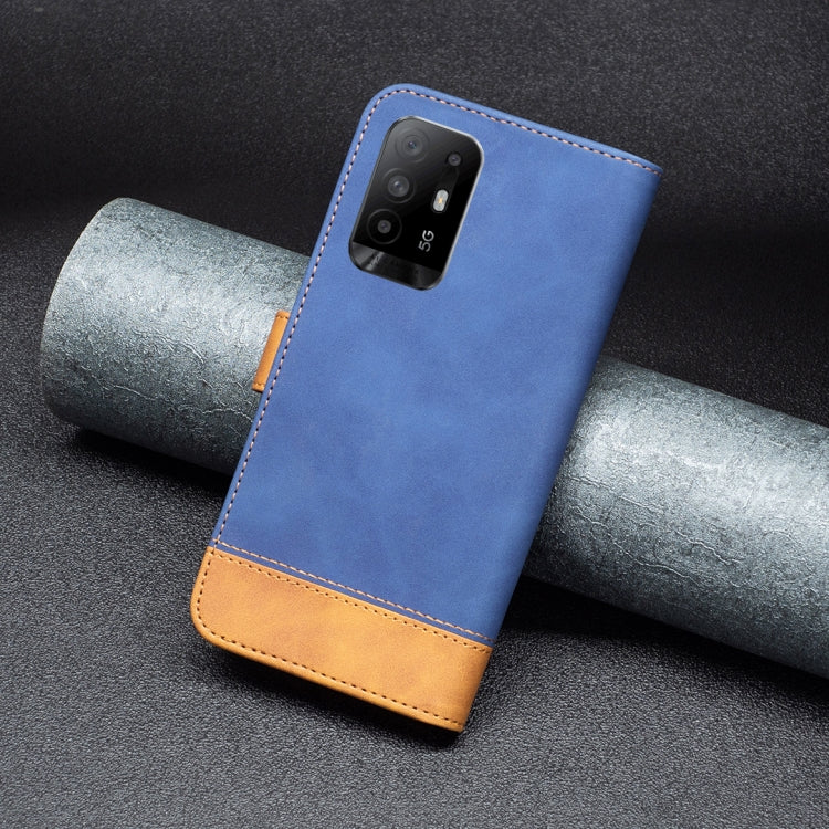 For OPPO A94 5G BF11 Color Matching Skin Feel Leather Phone Case