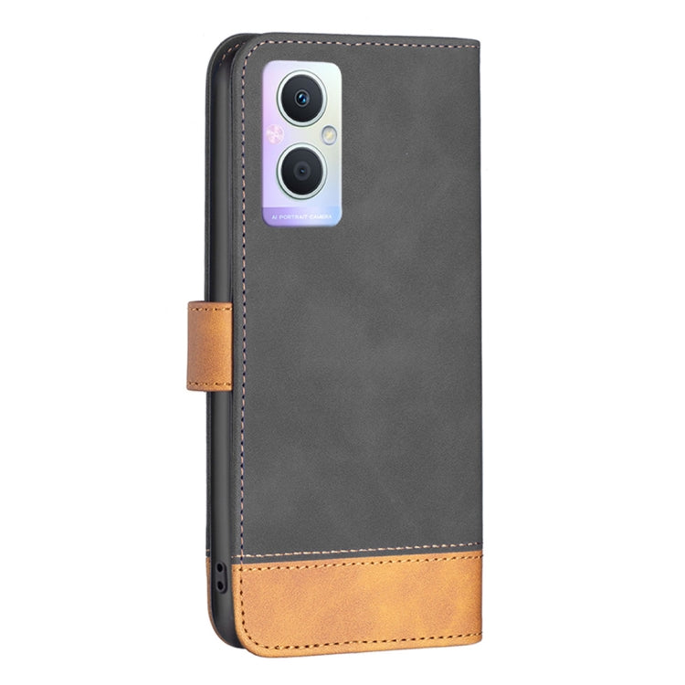 For OPPO A96 5G BF11 Color Matching Skin Feel Leather Phone Case