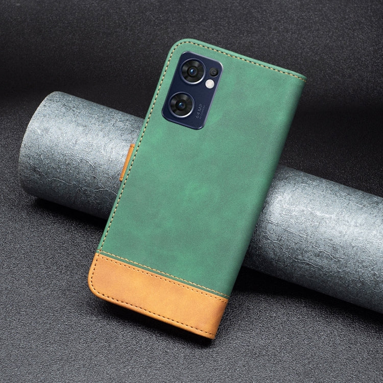 For OPPO Find X5 Lite / Reno7 5G BF11 Color Matching Skin Feel Leather Phone Case