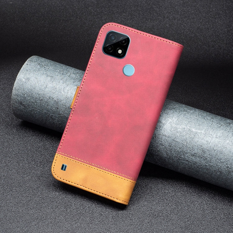 For OPPO Realme C21 / C20 BF11 Color Matching Skin Feel Leather Phone Case