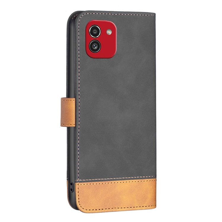 For Samsung Galaxy A03 166mm BF11 Color Matching Skin Feel Leather Phone Case