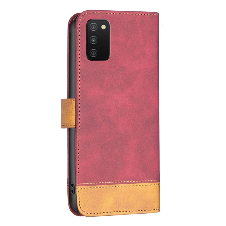 For Samsung Galaxy A03s / A02s BF11 Color Matching Skin Feel Leather Phone Case