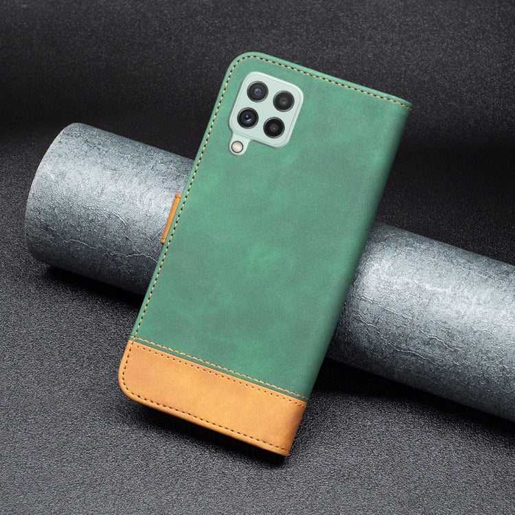 For Samsung Galaxy A22 4G BF11 Color Matching Skin Feel Leather Phone Case