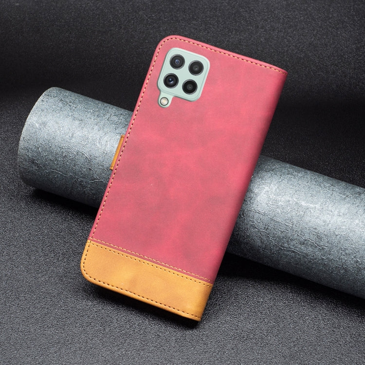 For Samsung Galaxy A22 4G BF11 Color Matching Skin Feel Leather Phone Case